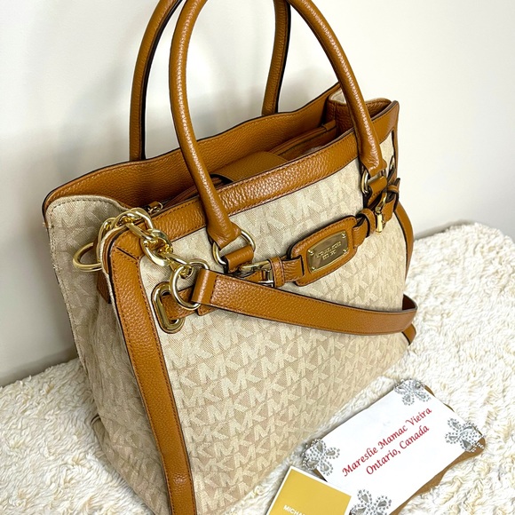 Authentic Michael Kors Hamilton Canvas Satchel - Picture 2 of 10